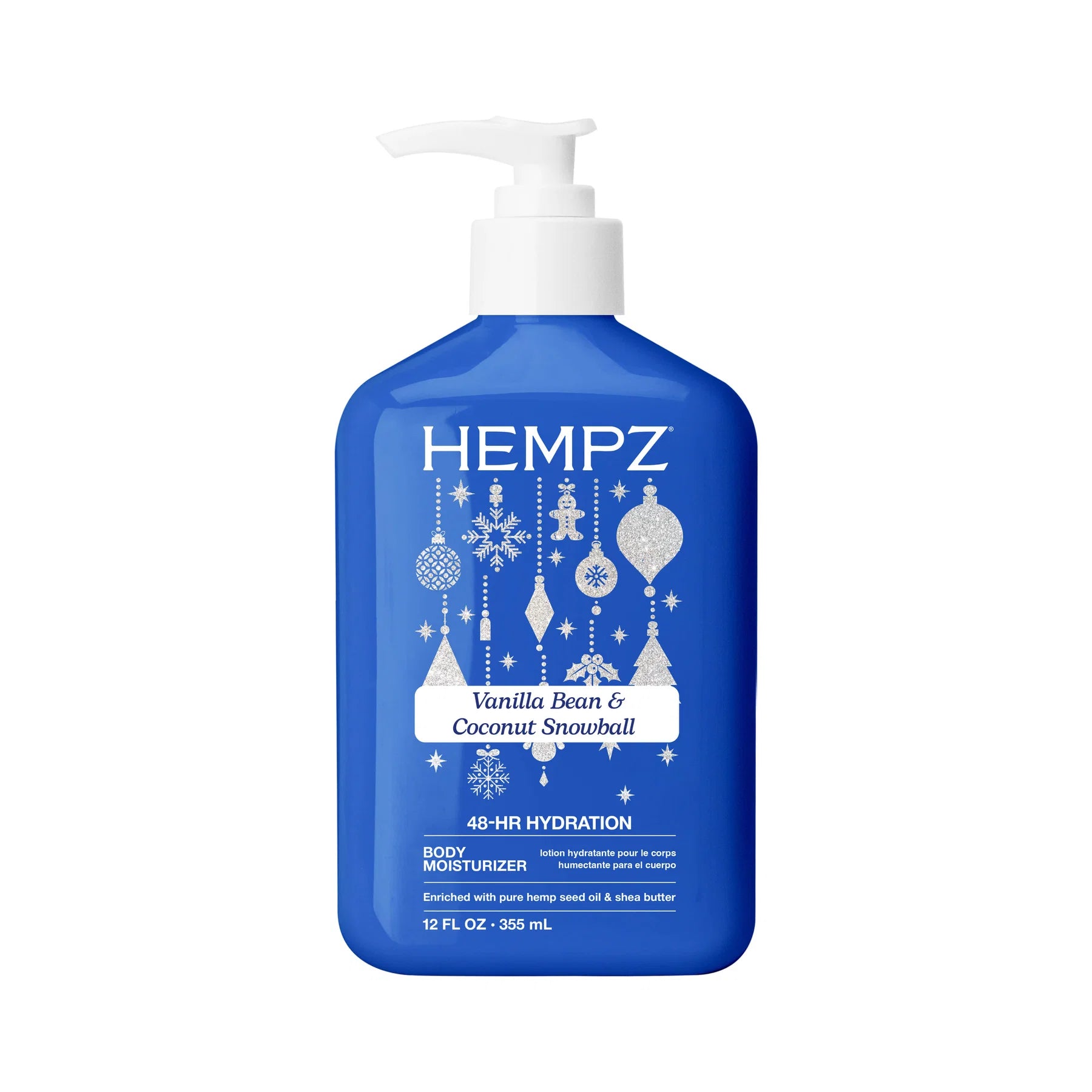 Hempz Vanilla Bean & Coconut Snowball 12oz body moisturizer front bottle