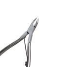 Close-up of the Staleks Classic 12 cuticle nipper jaw beside an orange ribbon.