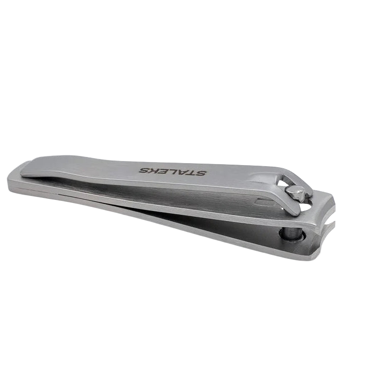Metallic nail clipper on a white background
