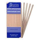 Satin Smooth Petite Applicators 100 count package with fine-tip wooden wax sticks