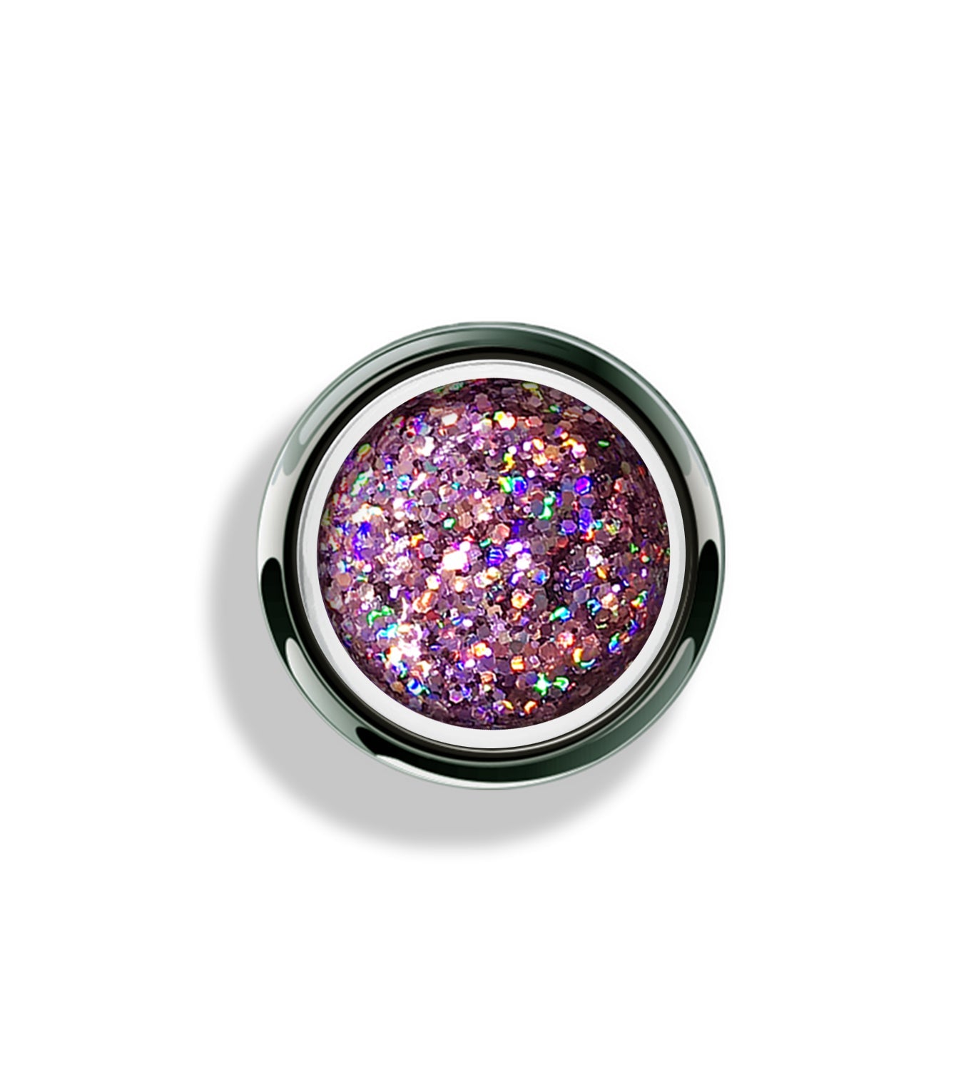 Akzentz Gel-Play Glitter Crush Pink professional nail art gel in open jar