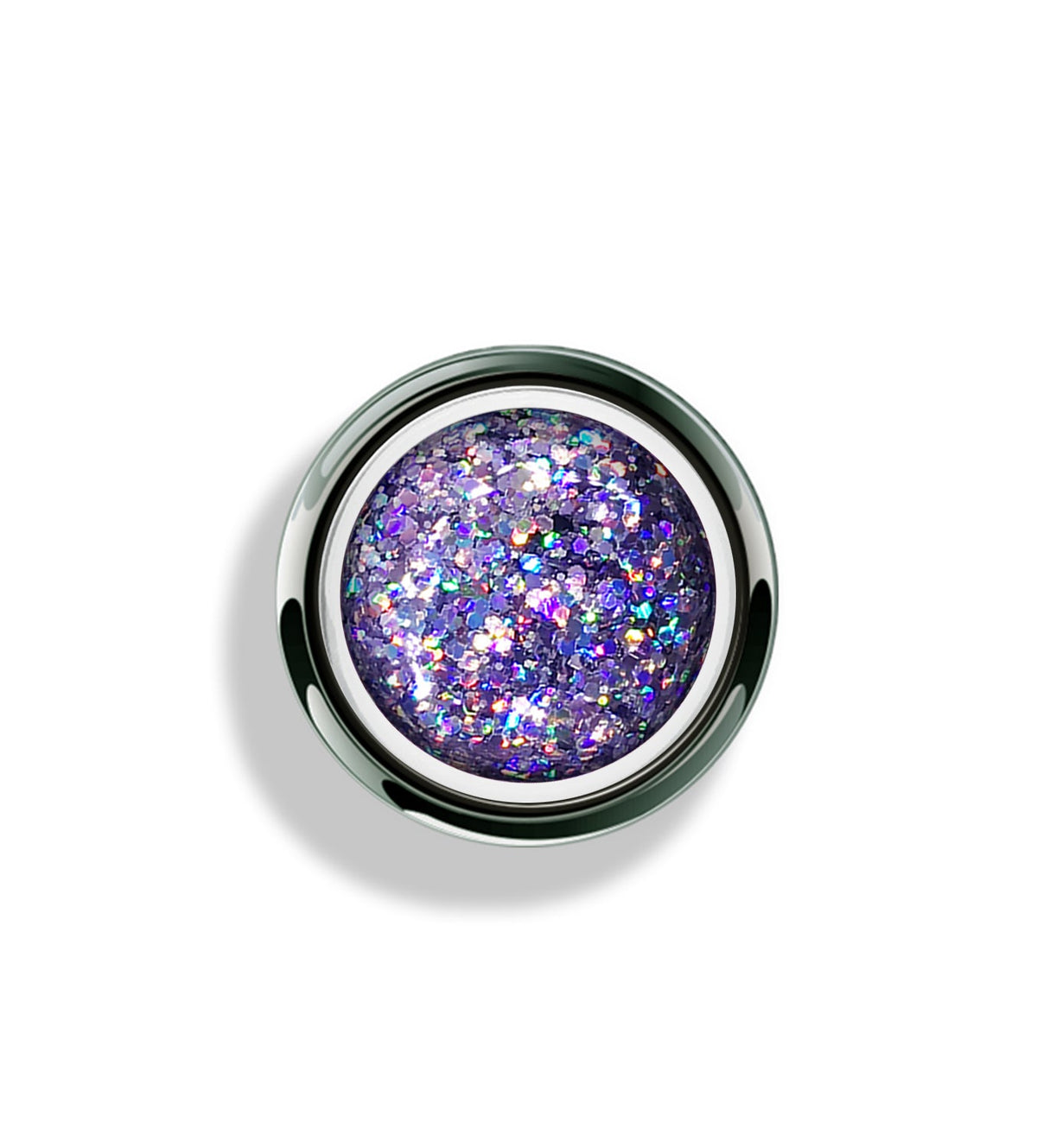 Akzentz Gel-Play Glitter Crush Purple professional nail art gel in open jar