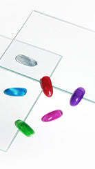 Akzentz Gel-Play Magnetic Clear Silver layered over assorted colors