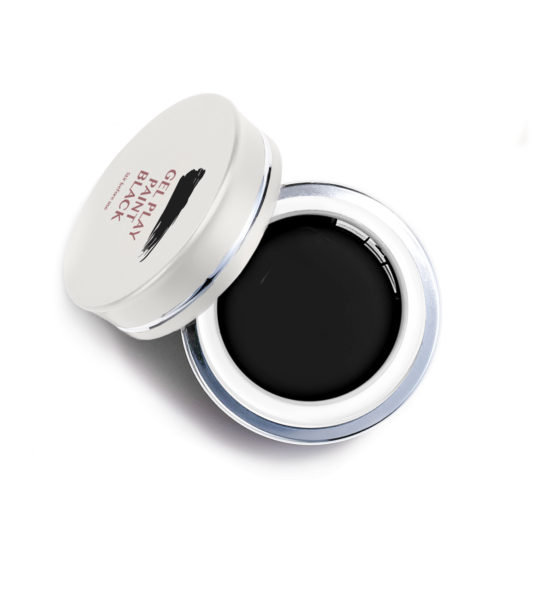 Akzentz Gel-Play Paint Black professional nail art gel in open jar