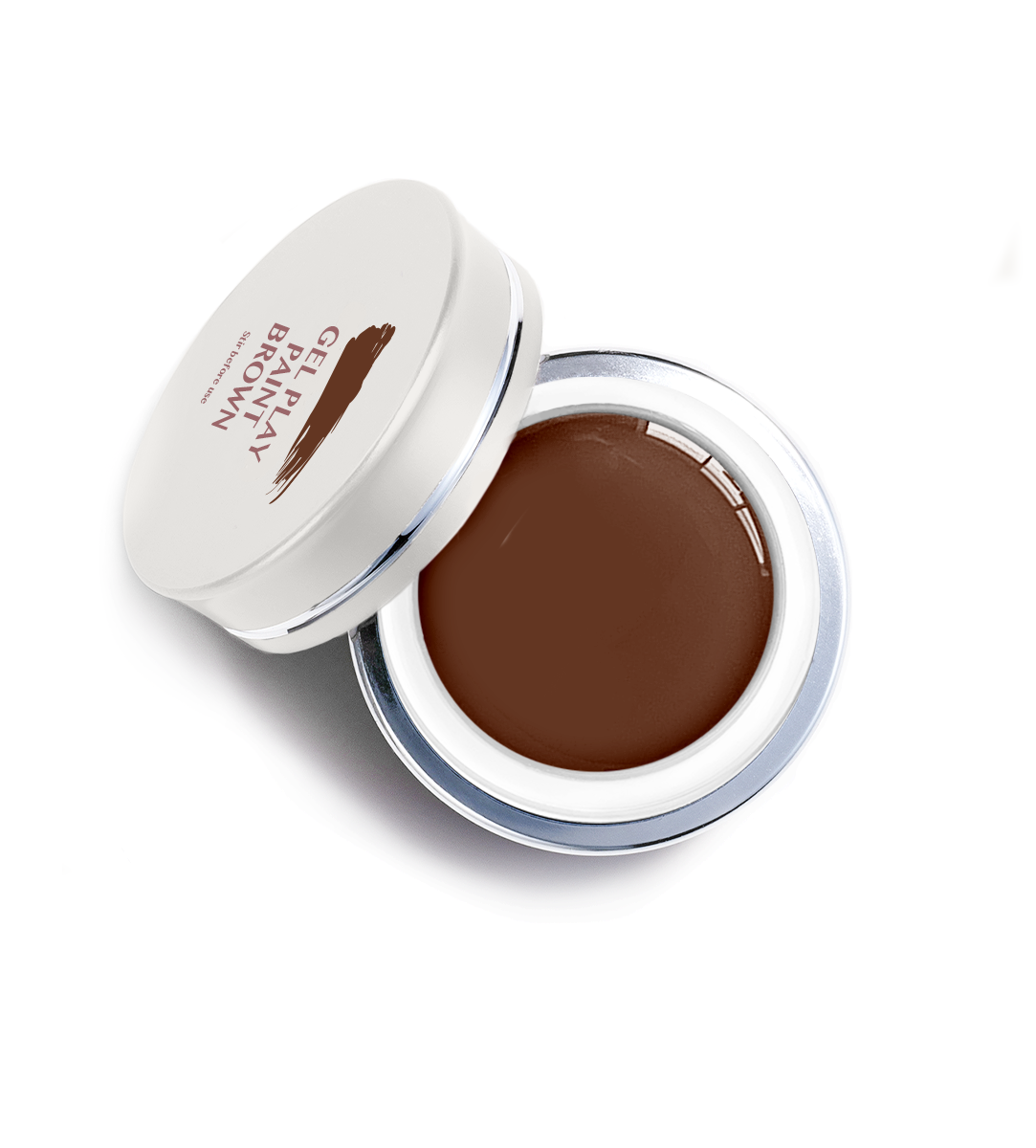 Akzentz Gel-Play Paint Brown professional nail art gel in open jar