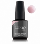 Luxio Naked Base Buff bottle with matching round gel color swatch