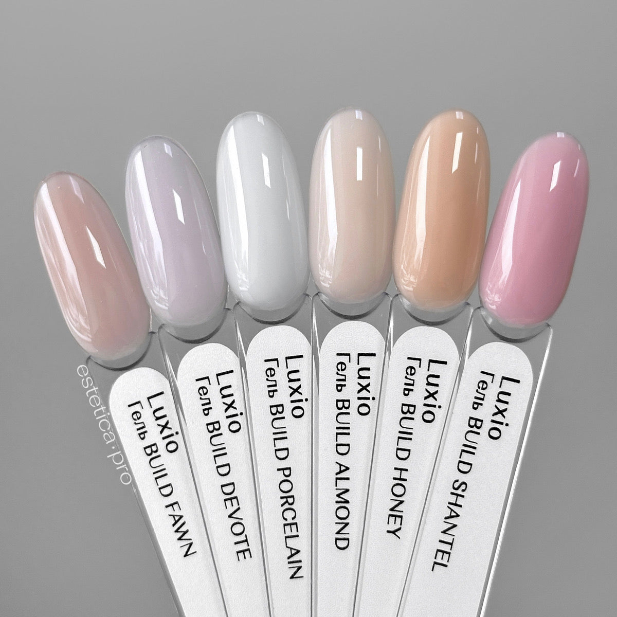 Luxio Build tinted shade swatch chart