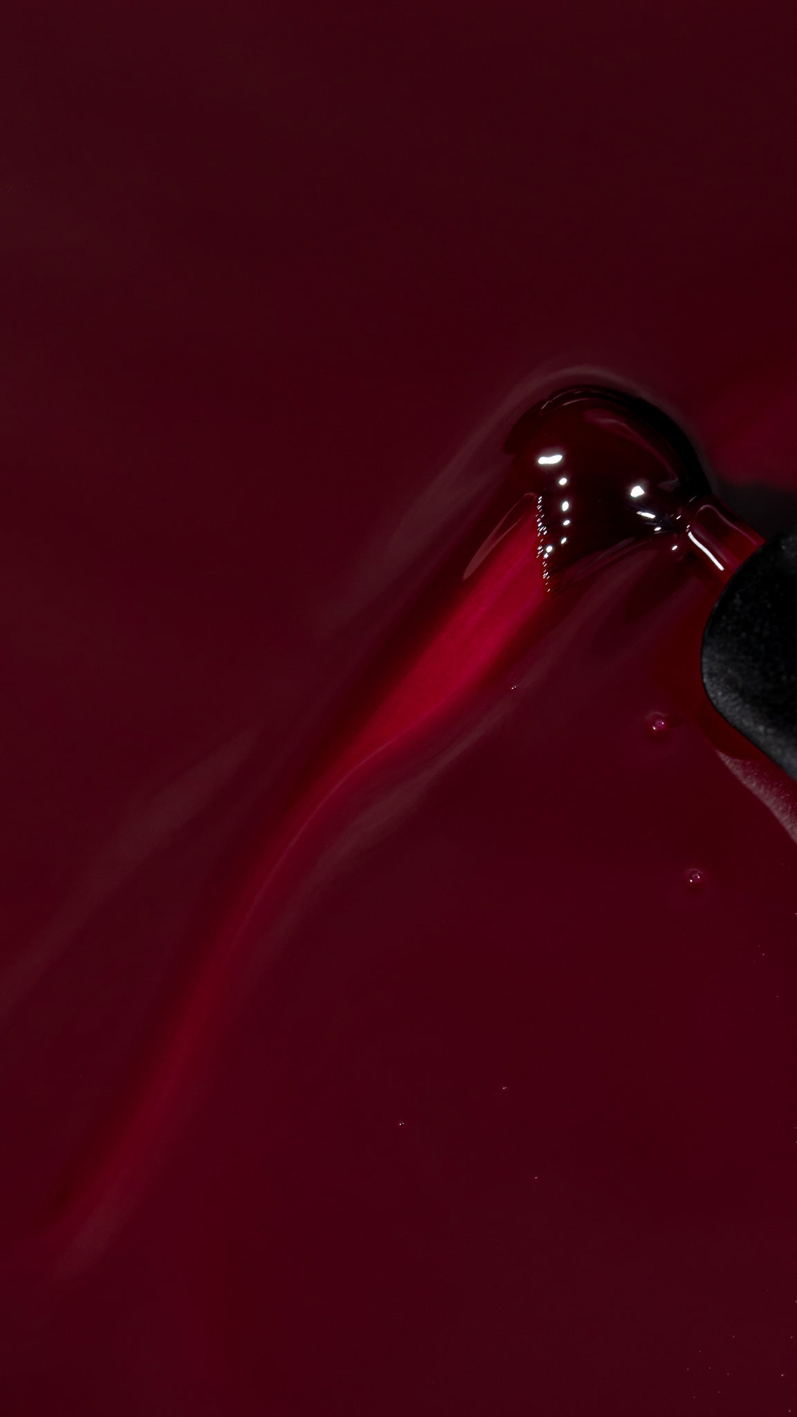 Akzentz Luxio Cassis deep blackcurrant-burgundy gel polish brush close-up
