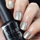 Manicure with Akzentz Luxio Champagne glitter gel