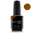 Akzentz Luxio Ochre 15ml gel polish bottle with warm golden ochre color swatch