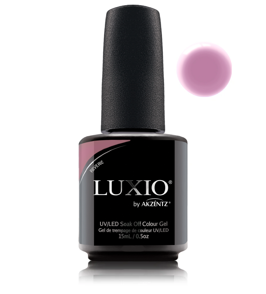 Akzentz Luxio Reverie 15 mL gel polish bottle with small round color swatch