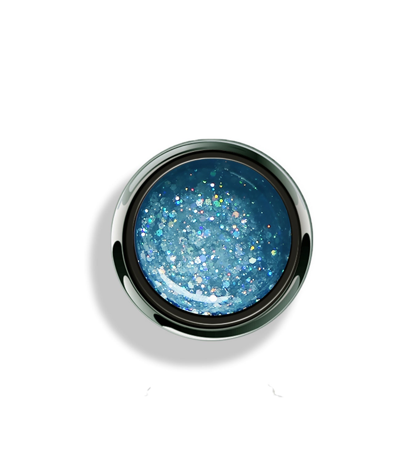 Top view of Akzentz Options Aurora Blue glitter gel