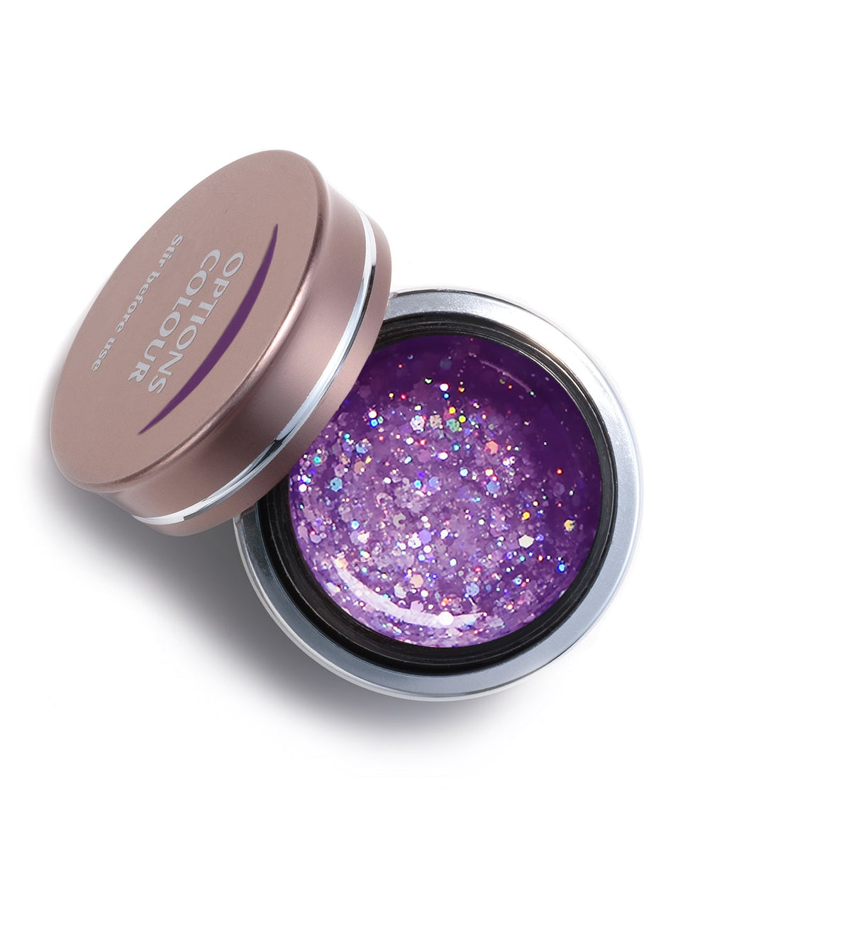 Akzentz Options Aurora Purple gel in open jar