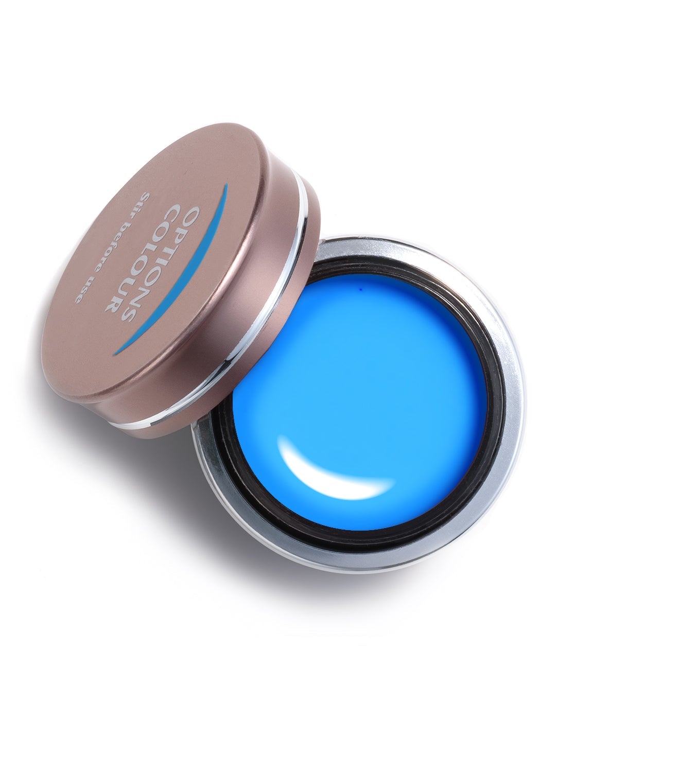 Akzentz Options Blue Orbit gel in open jar