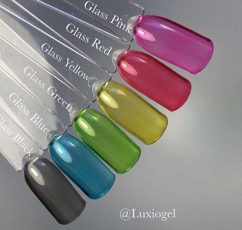 Akzentz Options Glass color gels on nail swatch sticks