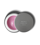 Balance Coverage Cool Pink open gel jar with matching labeled lid
