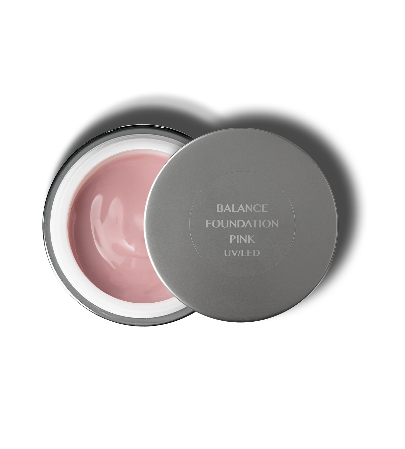 Balance Foundation Pink open gel jar with matching labeled lid