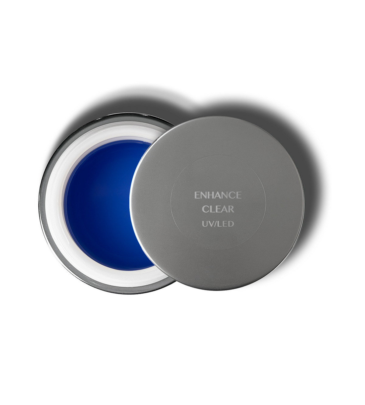Enhance Clear open gel jar with matching labeled lid