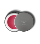 Enhance Pink (Translucent) open gel jar with matching labeled lid