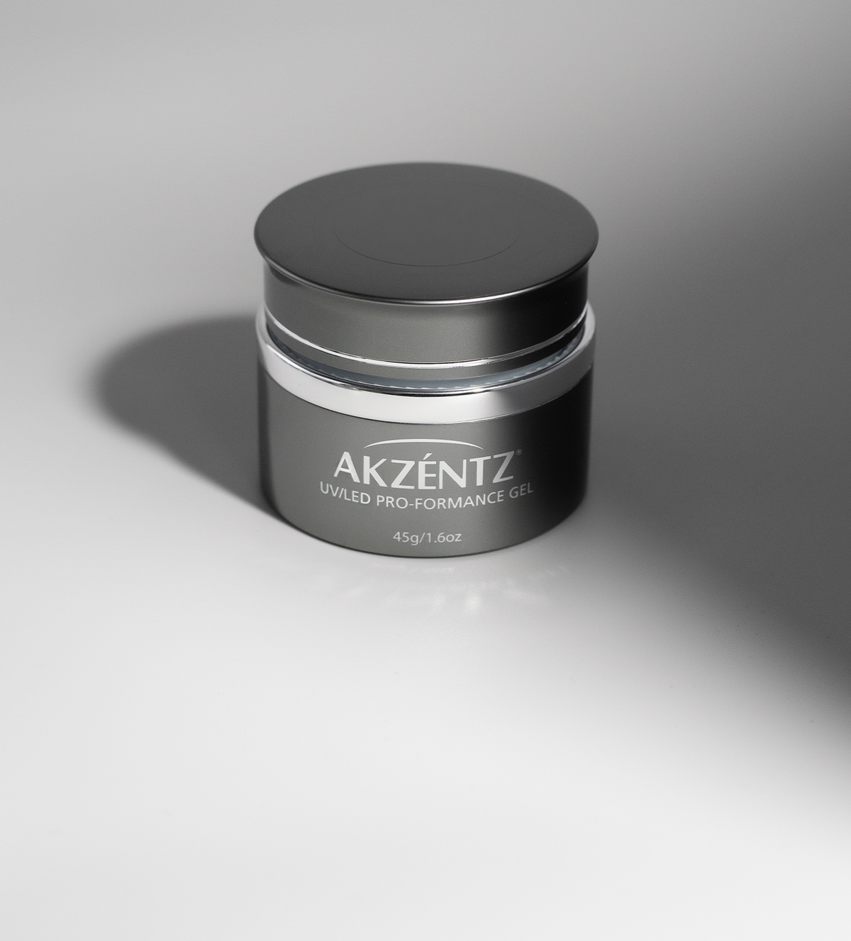 Akzentz Pro-Formance hard gel jar on a neutral studio background