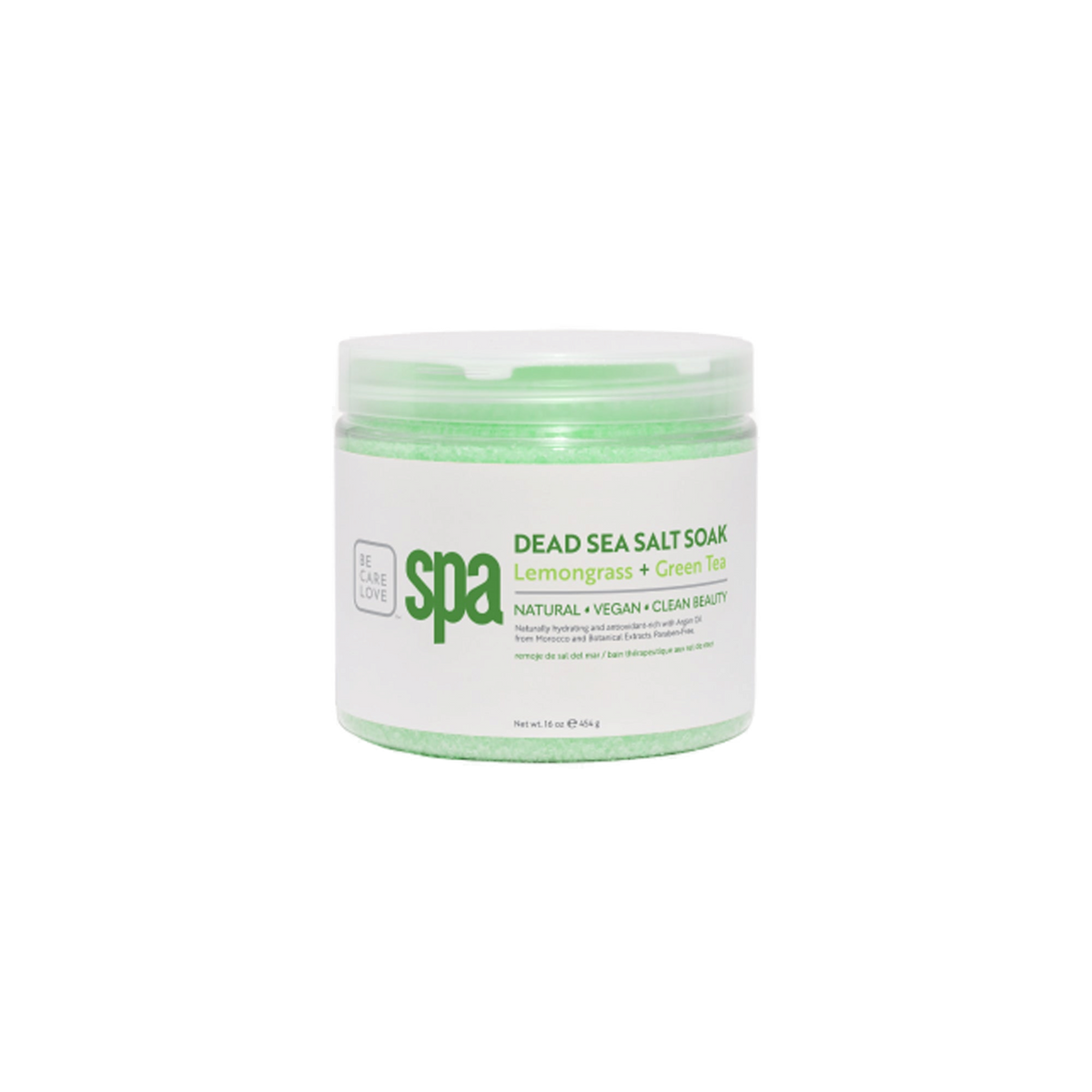 BCL Lemongrass & Green Tea Sea Salt Soak 16 oz sea salt soak container