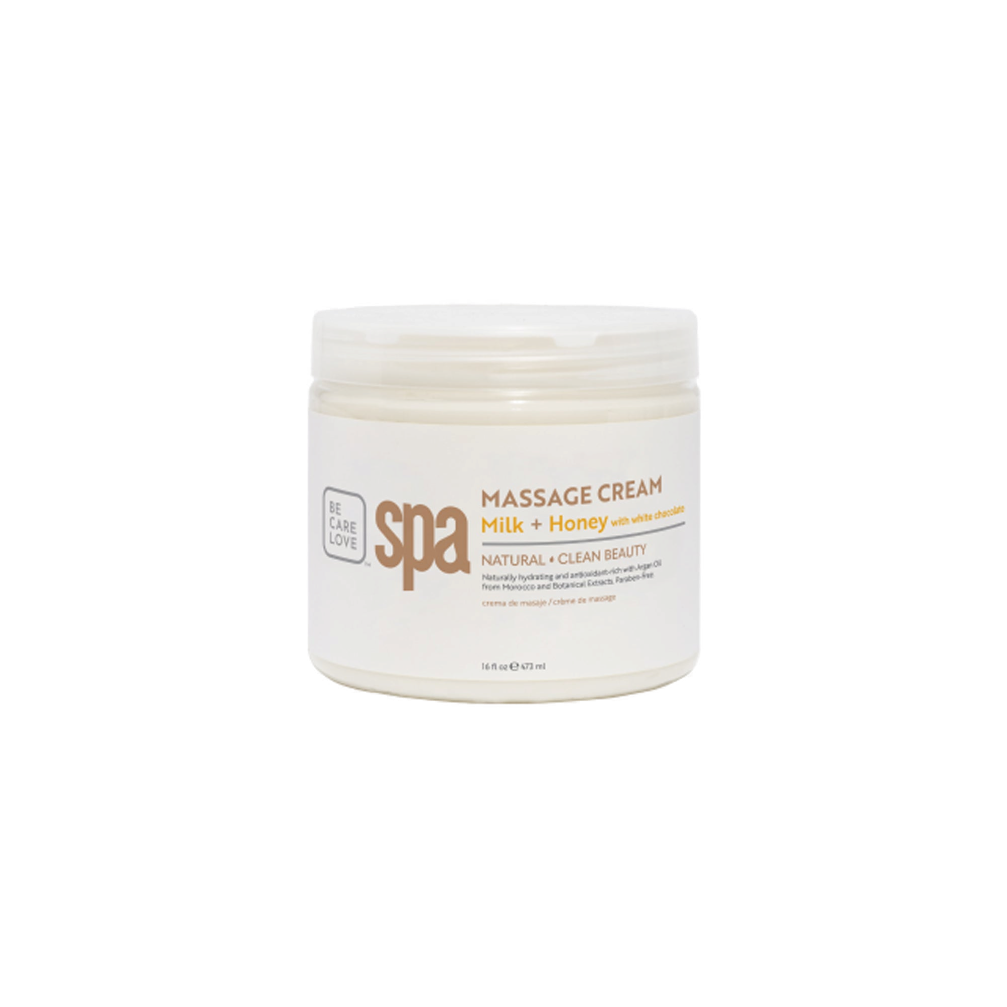 BCL Milk & Honey with White Chocolate Massage Cream 16 oz massage cream container