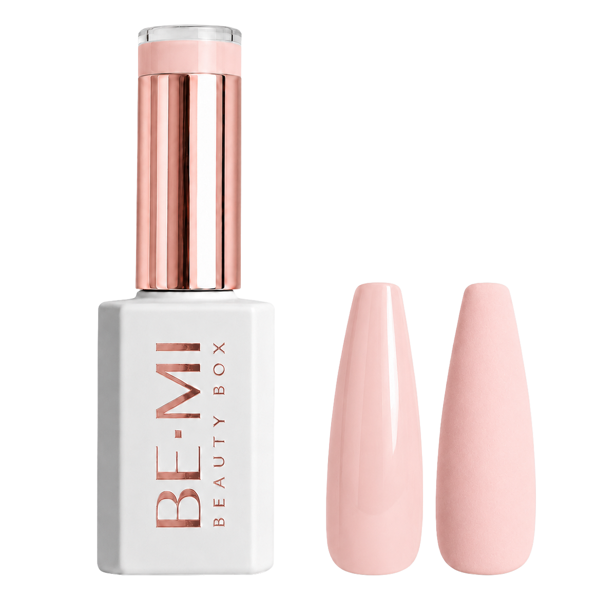 BEMI Beauty Box Creami Malibu O25 - 15ml gel polish bottle and colour swatches