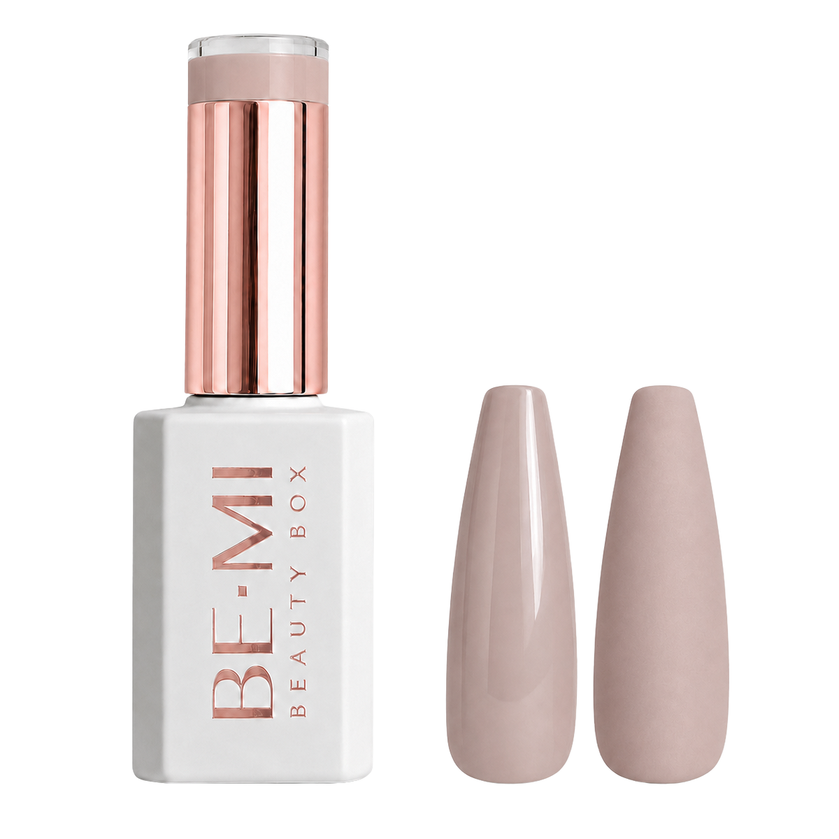 BEMI Beauty Box Creami Nudity N10 15ml gel polish bottle and colour swatches
