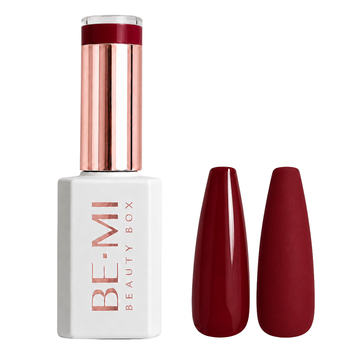 BEMI Beauty Box Creami Scarlet R3 15ml gel polish bottle and colour swatches
