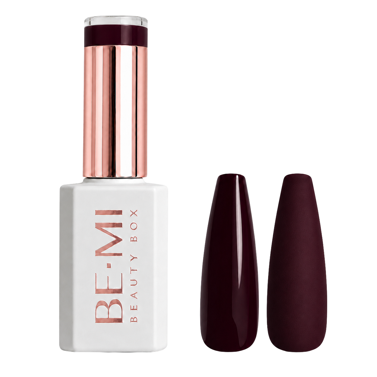 BEMI Beauty Box Creami Scarlet R6 15ml gel polish bottle and colour swatches