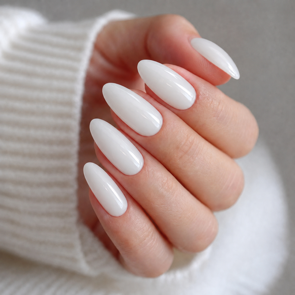 BEMI Creami CR103 White Lie 15ml color shown on manicured nails