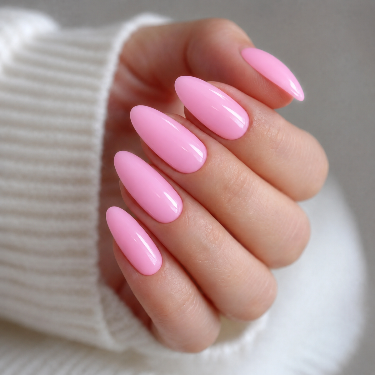 BEMI Creami CR106 Pinky Promise 15ml color shown on manicured nails