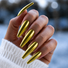 BEMI Halo Chrome shown on long coffin nails