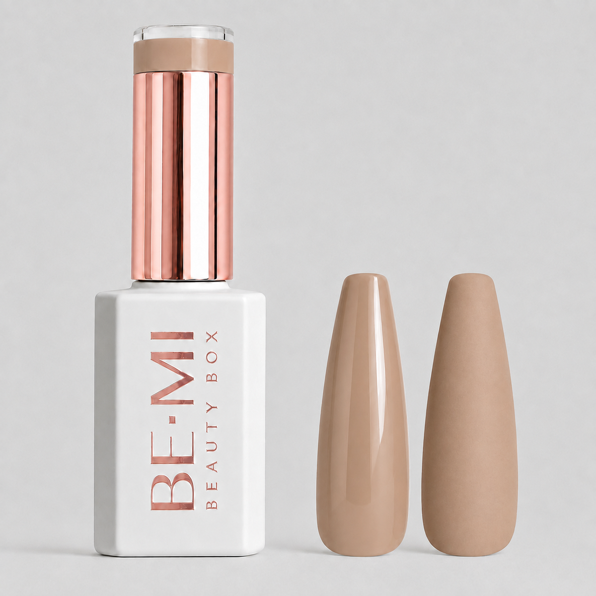BEMI Beauty Box Creami Nudity N02 15ml gel polish bottle and colour swatches