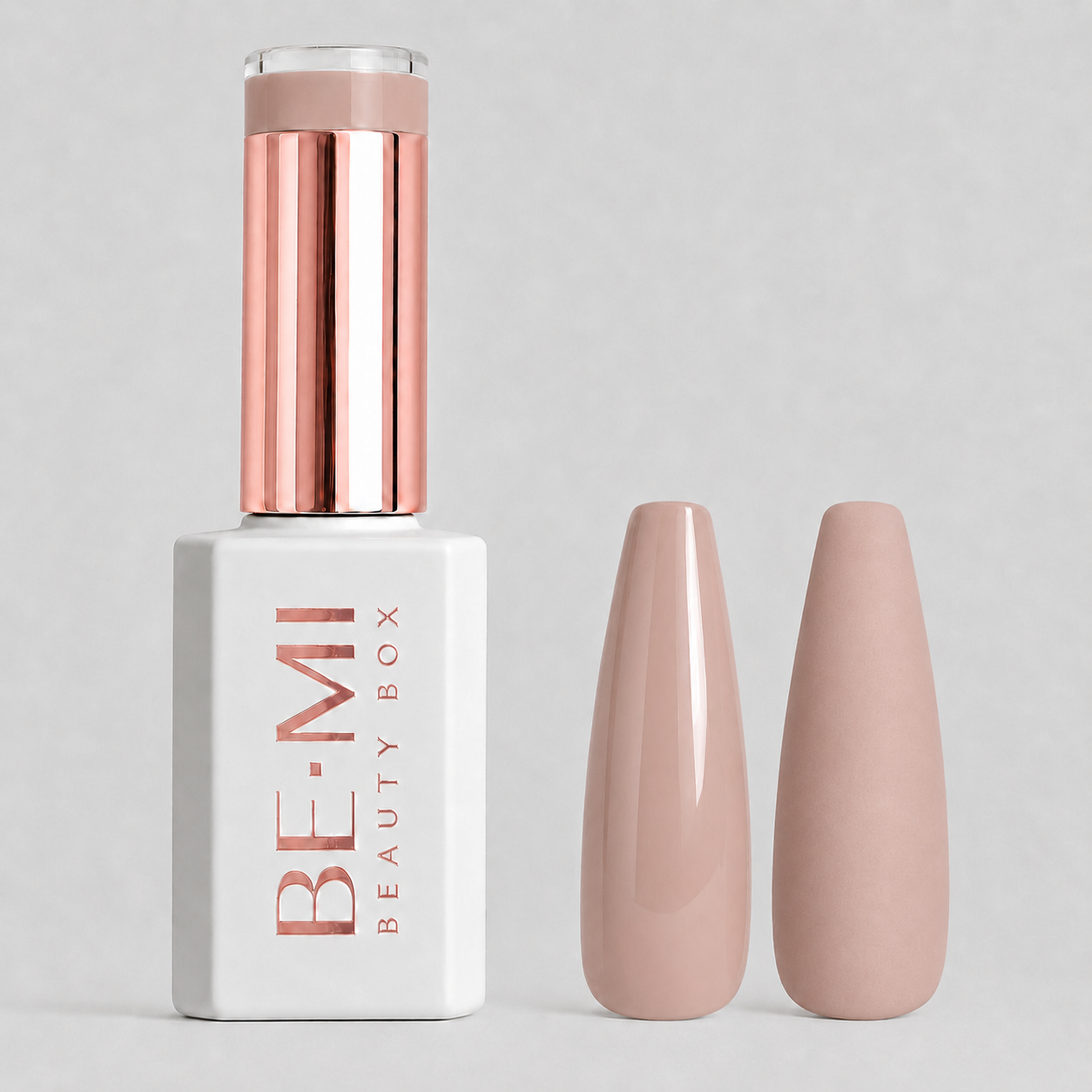 BEMI Beauty Box Creami Nudity N09 15ml gel polish bottle and colour swatches