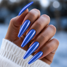BEMI Metal Leaf Gel - Neptune - 5ml shown on long coffin nails