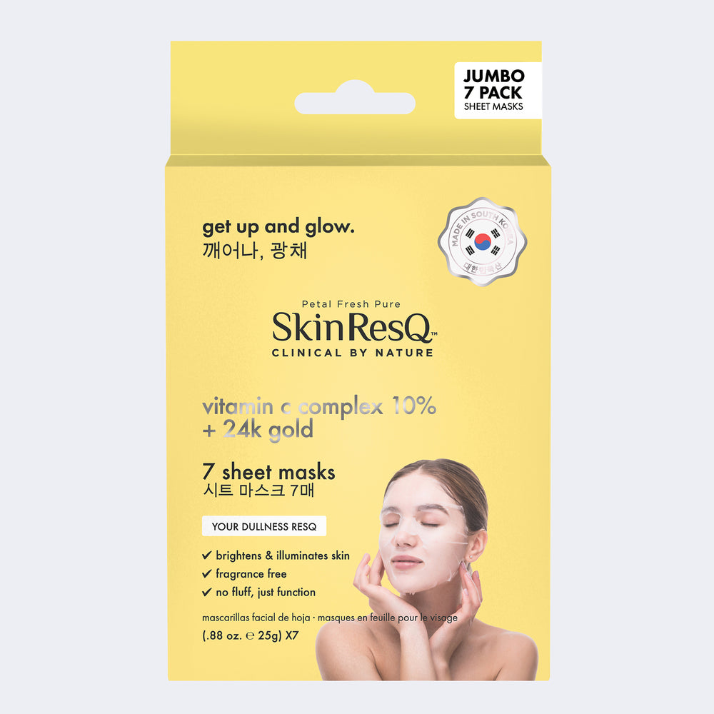 BCL Skin Resq Get Up and Glow Sheet Mask 7pk box containing seven sheet masks