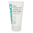 A white squeeze tube of HeringtoCil Skin Protection Cream & Eye Mask with black text and a vertical teal brand name on a plain white background.