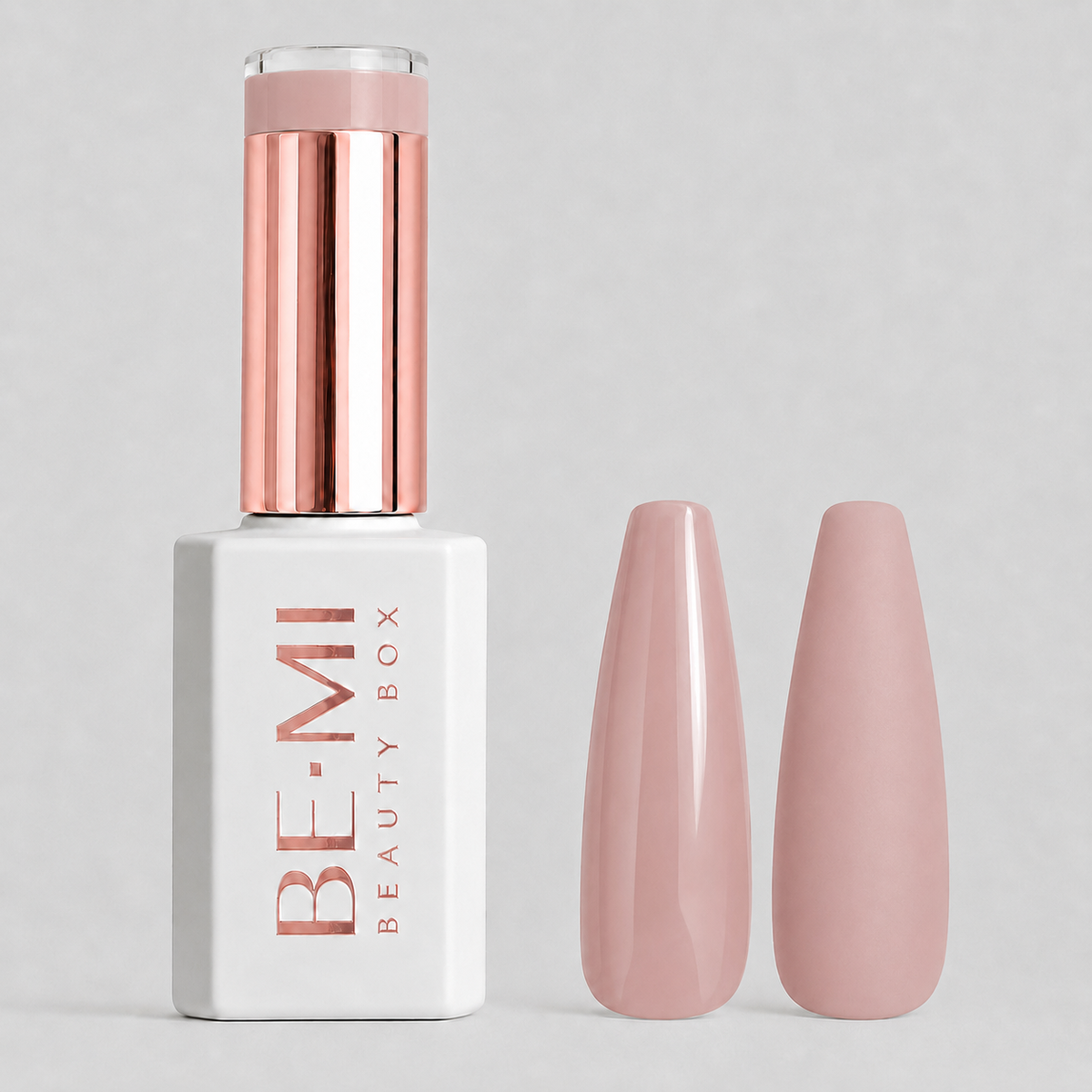 BEMI Beauty Box Creami Sheer Nudity SN02 15ml gel polish bottle and colour swatches