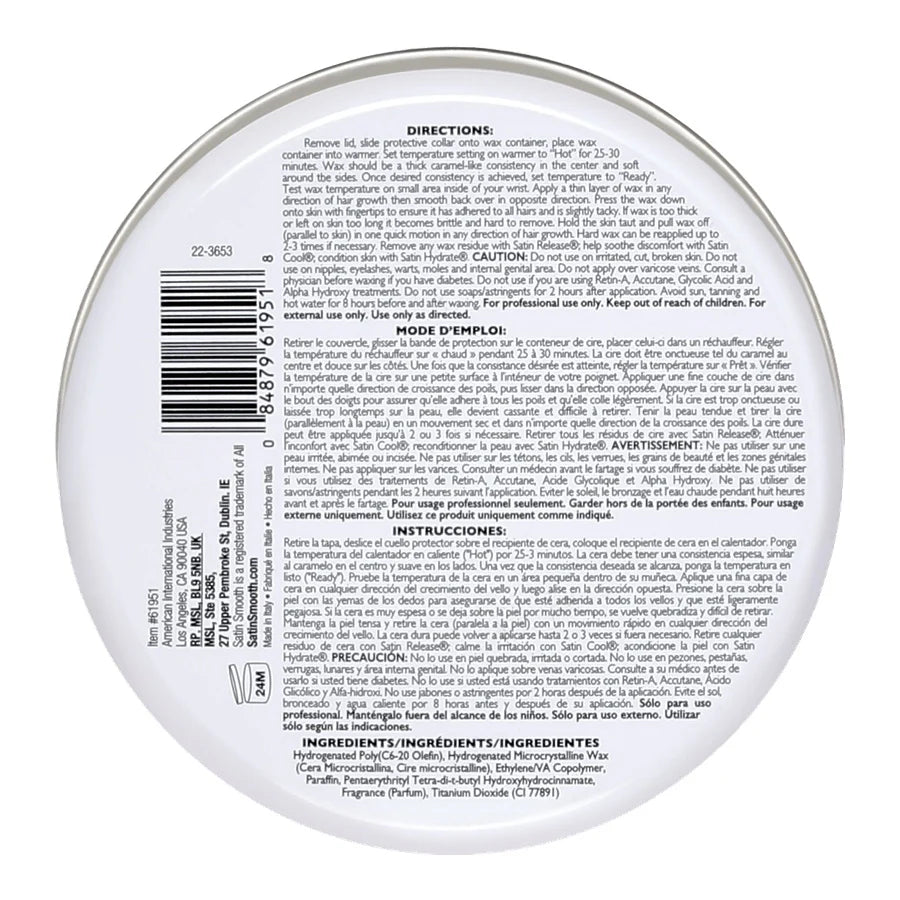 Back label of a cosmetic product with text and barcodes on a white background