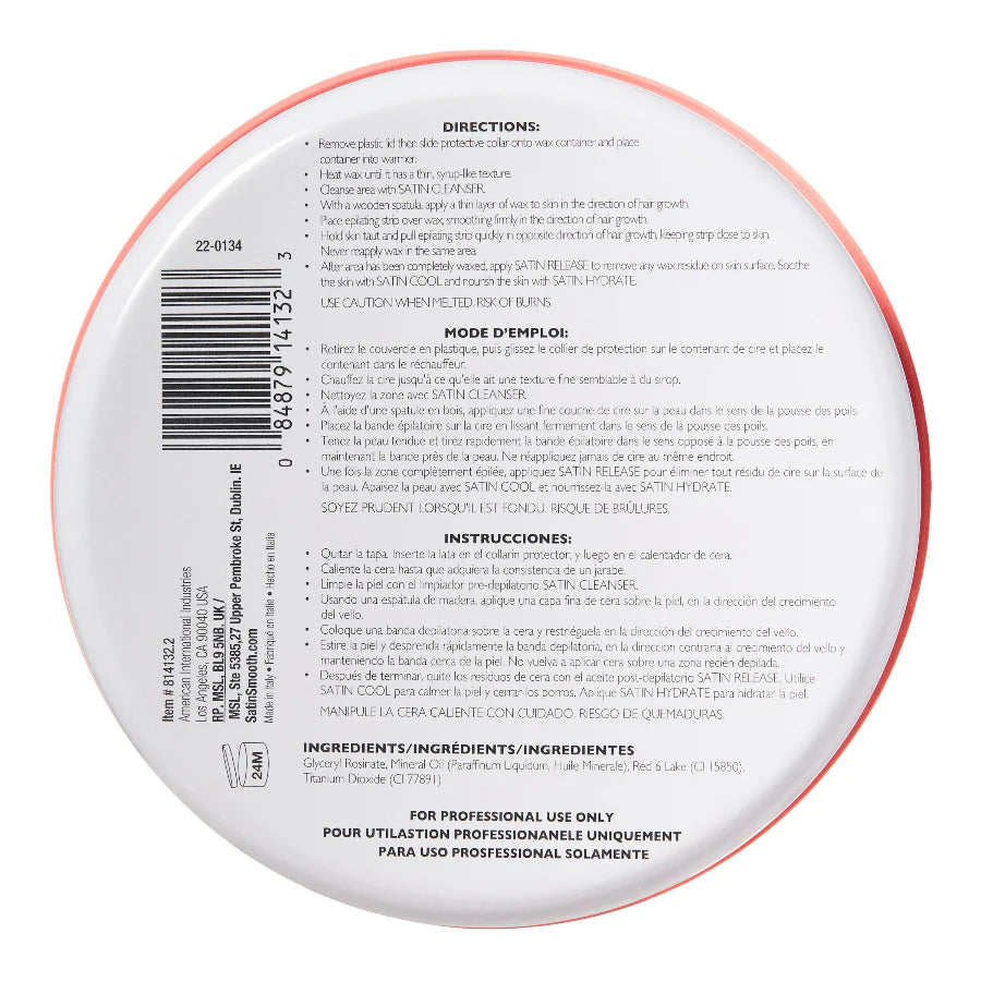 Back label of a cosmetic product with text and directions on a white background