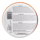 Back label of a product with text and a barcode on a white background