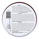 Back label of a cosmetic product with text and bar code on a white background