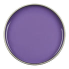 Purple plate with a metallic rim on a white background