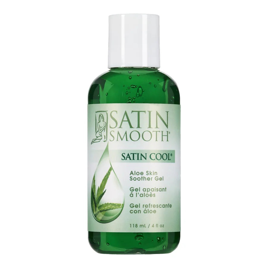 Satin Smooth Cooling Gel 4oz cooling gel bottle on a white background
