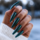BEMI Metal Leaf Gel - Techno - 5ml shown on long coffin nails