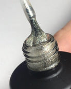 Open Akzentz Luxio Champagne gel bottle and glitter brush detail