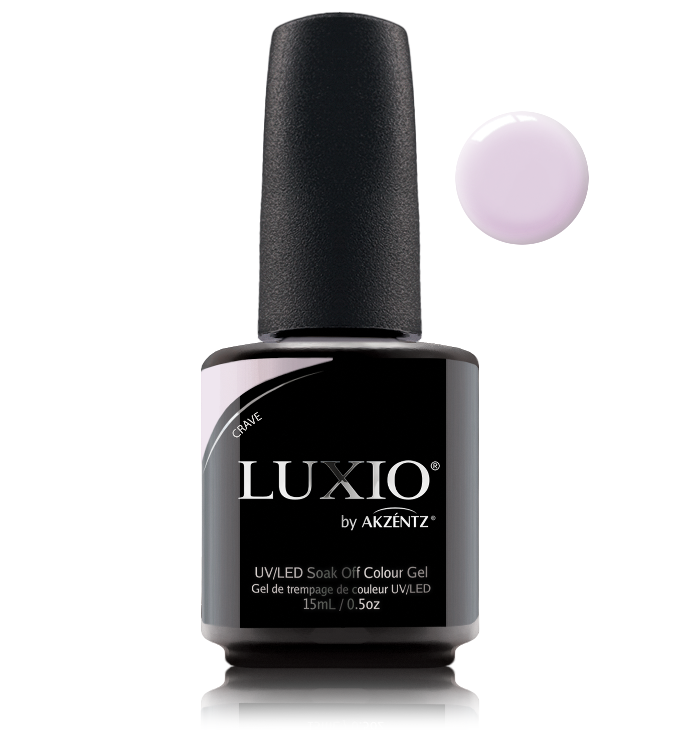 Akzentz Luxio Crave 15 mL color gel bottle with swatch