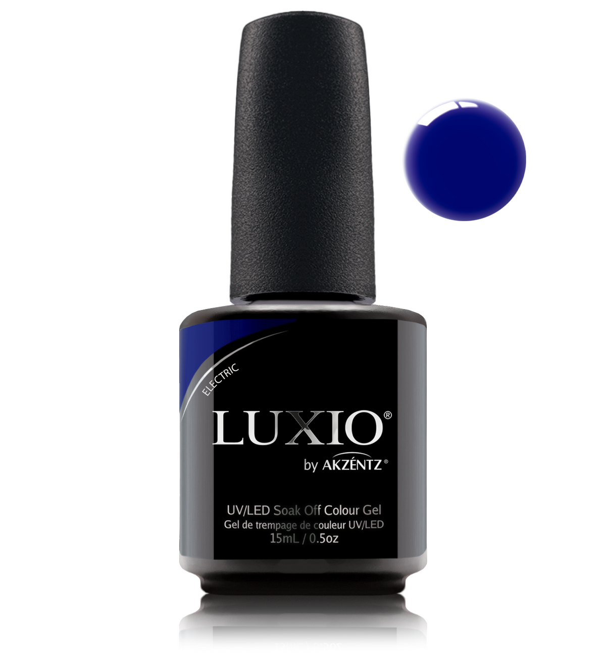Akzentz Luxio Electric 15 mL color gel bottle with swatch