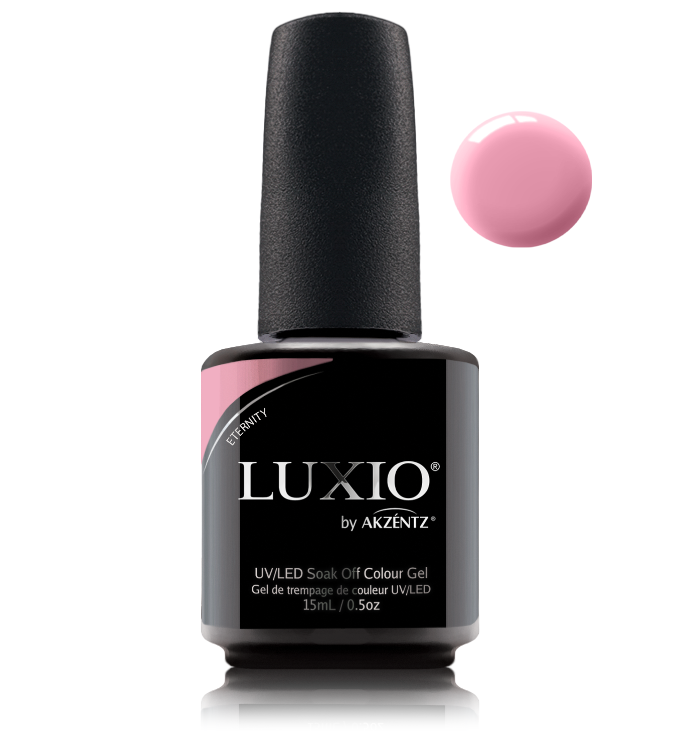 Akzentz Luxio Eternity 15 mL color gel bottle with swatch